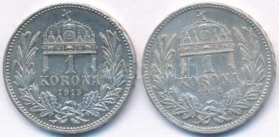 1915KB-1916KB 1K Ag "Ferenc József" (2x) T:2