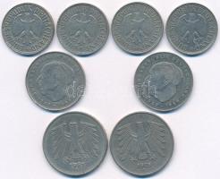 NSZK 1950-1987. 1M (4x) + 2M (2xklf) + 5M (2xklf) T:2,2-
FRG 1950-1987. 1 Mark (4x) + 2 Mark (2xdif...