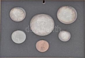 Kanada 1967. 1c Br + 5c Ni + 10c Ag + 25c Ag + 50c Ag + 1$ Ag eredeti dísztokban, falra akasztható t...