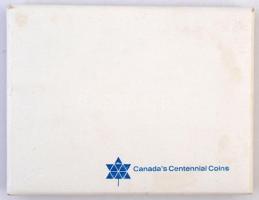 Kanada 1967. 1c Br + 5c Ni + 10c Ag + 25c Ag + 50c Ag + 1$ Ag eredeti dísztokban, falra akasztható t...