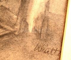 Kmetty jelzéssel: Hokedlis csendélet. Szén, papír, 54×36 cm