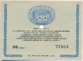 1967. "Olimpiai Sorsjegy Mexikó 1968" lyukasztva T:I-,II