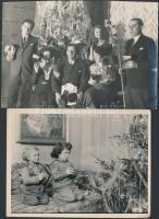 1930-1958 Karácsonyi hangulatok, 5 db vintage fotó különféle családi fotóalbumokból, 3 feliratozott, datált, 9x14 cm és 9x12 cm között