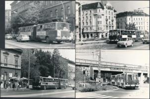 1989. szeptember 1. Budapest, a 12-es autóbusz járatváltozás előtt, 13 db vintage fotó, 9x13 cm és 9x14 cm