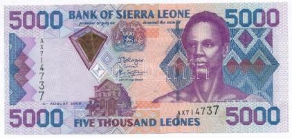 Sierra Leone 2006. 5000L nyomdai papírránccal T:I Sierra Leone 2006. 5000 Leones with printing crease C:UNC