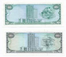 Trinidad és Tobago DN 5$ + 10$ T:2--3
Trinidad and Tobago ND 5 Dollars + 10 Dollars C:VF-F