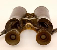 Busch Terlux binokuláris távcső, Calderoni és Társa felirattal, kopásnyomokkal, 15x12 cm