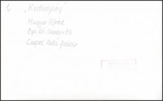 cca 1969 Kertvendéglő, Magyar Alfréd feliratozott vintage fotóművészeti alkotása, 14,5x23 cm