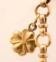 Arany (Au) 14 K zsuzsu karkötő, zománc és csont díszekkel, bruttó: 9,6 g