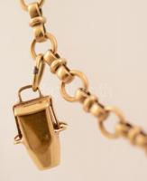 Arany (Au) 14 K zsuzsu karkötő, zománc és csont díszekkel, bruttó: 9,6 g