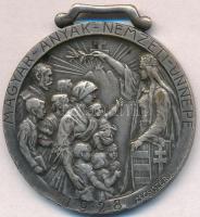 Zsákodi Csiszér János (1883-1953) 1928. "Magyar Anyák Nemzeti Ünnepe" ezüstözött Br emlékérem füllel, peremen "BRONZ" beütéssel (40mm) T:2- ph.,hátoldalán karc