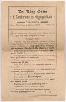 Nagyvárad, Dr. Rácz Ödön szanatóriuma és vízgyógyintézete, Szilágyi Dezső utca 7.; kihajtható reklám...