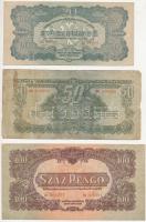 1944. 20P + 50P + 100P "Vöröshadsereg Parancsnoksága" T:II-,III szakadás, fo.