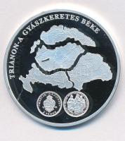 DN "A magyar pénz krónikája - Trianon - A gyászkeretes béke" Ag emlékérem (20g/0.999/38mm)...