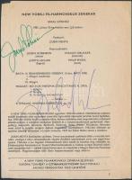 Zubin Mehta (1936-) indiai karmester és Joseph Robinson zenész aláírása műsoros nyomtatványon, 19x14cm