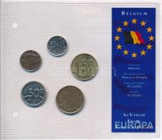 Belgium 1981-1989. 50c-20Fr (5xklf) "Az utolsó Frank forgalmi pénzek" szettben T:1-,2 Belgium 1981-1989. 50 centimes - 20 Francs (5xdiff) "The Last Franc coins" set C:AU,XF