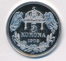 DN "Királyi koronák / 1909. 5K - Mária" Ag emlékérem (20g/0.999/38mm) T:PP