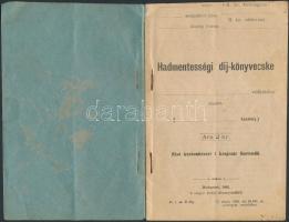1894 Hadmentességi díjkönyvecske. 20x12 cm.