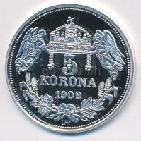 DN "Királyi koronák / 1909. 5K - II. József" Ag emlékérem (20g/0.999/38mm) T:PP