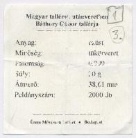 Magyar tallérok utánveretben "Báthory Gábor tallérja 1609" Ag emlékérem, tanúsítvánnyal (2...