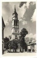 Rimaszombat, Rimavska Sobota; Evangélikus templom, Vozáry dohányáruda kiadása / church