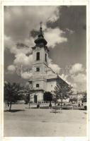 Rimaszombat, Rimavska Sobota; Római katolikus templom, Vozáry dohányáruda kiadása / church (fl)