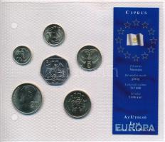 Ciprus 2002-2004. 1c-50c (6xklf) "Az utolsó Font forgalmi pénzek" T:1 Cyprus 2002-2004. 1 Cent - 50 Cents (6xdiff) "The last Pound coins" C:UNC