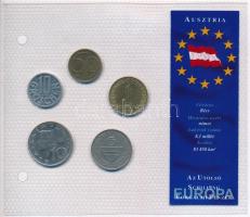 Ausztria 1978-1991. 10gr-10Sch (5xklf) "Az utolsó Schilling forgalmi pénzek" T:2 Austria 1978-1991. 10 Groschen - 10 Schilling (5xdiff) "The last Schilling coins" C:XF