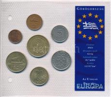 Görögország 1978-1998. 1D-100D (7xklf) "Az utolsó Drachma forgalmi pénzek" T:1-,2 Greece 1978-1998. 1 Drachma - 100 Drachmes (7xdiff) "The last Drachma coins" C:AU,XF