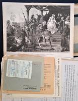 cca 1900-40 Nagy vegyes papírrégiség tétel, benne fotók, okmányok, nyomtatványok,grafika, stb. Érdem...