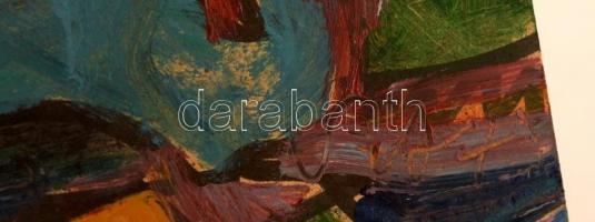 Cs. Németh Miklós (1934-2012): Oszlopok. Olaj, farost, jelzett, 43×30  cm