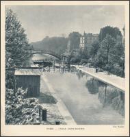 Párizs az 1940-1950-es években, 7 db nyomtatott kép, feliratozva, 22x21 cm