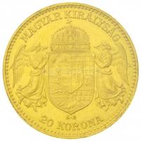 1909KB 20K Au "Ferenc József" (6,77g/0.900) T:2 ph.
Hungary 1909KB 20 Corona Au "Fra...