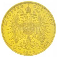 Ausztria 1892. 20K Au "Ferenc József" (6,77g/0.900) T:2
Austria 1892. 20 Corona Au "...