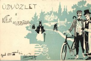 1899 Man with bicycle, Aug. Strasilla, Troppau litho