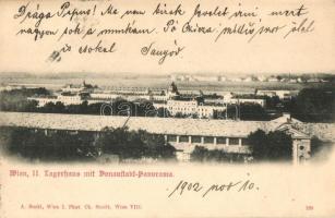 Vienna, Wien II. Lagerhaus mit Donaustadt panorama / storehouse