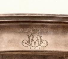 Berndorf alpakka tálca, jelzett, monogrammal, karcolásokkal, 55×24 cm
