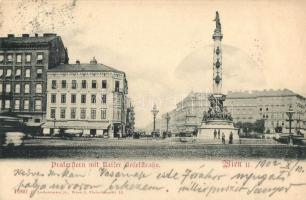 Vienna, Wien II. Praterstern / square, Tegetthoff statue, Ludwig Ploner's restaurant