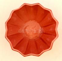 Zsolnay rózsaszín mázas tálka, porcelánfajansz,  jelzett,hibátlan, 7x12cm