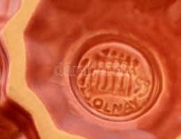 Zsolnay rózsaszín mázas tálka, porcelánfajansz,  jelzett,hibátlan, 7x12cm