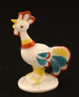 Kakas, porcelán figura, kézzel festett, jelzett, hibátlan, m: 5,5 cm