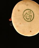 Kakas, porcelán figura, kézzel festett, jelzett, hibátlan, m: 5,5 cm