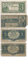 Szovjetunió 1934. 5R (2x) + 1938. 3R + 5R T:III,III- sarokhiány Soviet Union 1934. 5 Rubles (2x) + 1938. 3 Rubles + 5 Rubles C:F,VG