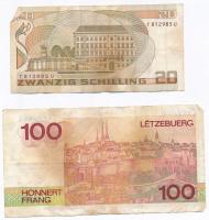 Vegyes: Ausztria 1986. 20Sch + Luxemburg 1986. 100Fr T:III
Mixed: Austria 1986. 20 Schilling + Luxe...