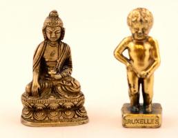 Kis méretű szobrok, fém, 2db, cca 5cm