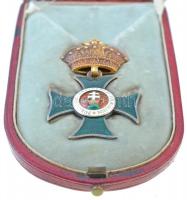 1830/1910. "A Magyar Királyi Szent István-rend kiskeresztje" zománcozott arany kitüntetés,...