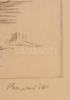 Borsos Miklós (1906-1990): Halászok. Rézkarc, papír, jelzett, sorszámozott. 62/100 üvegezett keretbe...