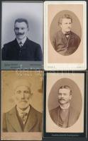 cca 1900 Férfiportrék, 10 db keményhátú portréfotó különböző műtermekből(Debrecen, Győr, Sopron, Szé...