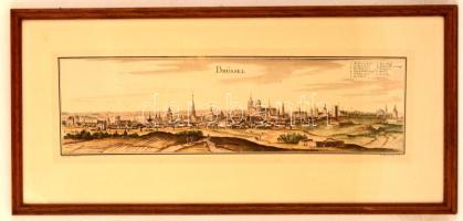 Nagyméretű, régi brösszeli metszet facsimile kiadása, igényes üvegezett keretben / Reprint of Brüssel etching 36x80 cm