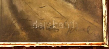 Sztankó Gyula (1903-1943): Tabáni este. Pasztell, papír, jelzett, üvegezett keretben, 49×68 cm